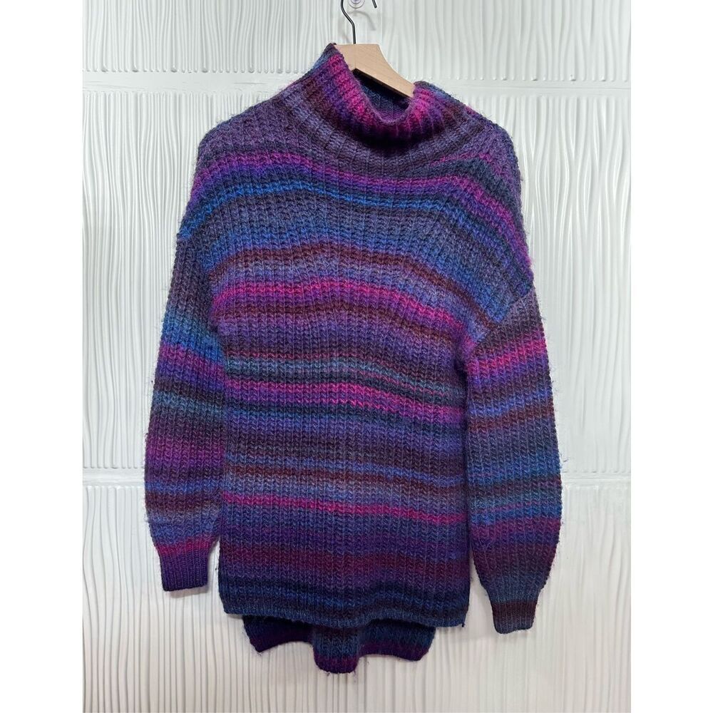 Hatch Purple Striped Maternity Sweater Oversized - Wool Blend - Picture 6 of 13